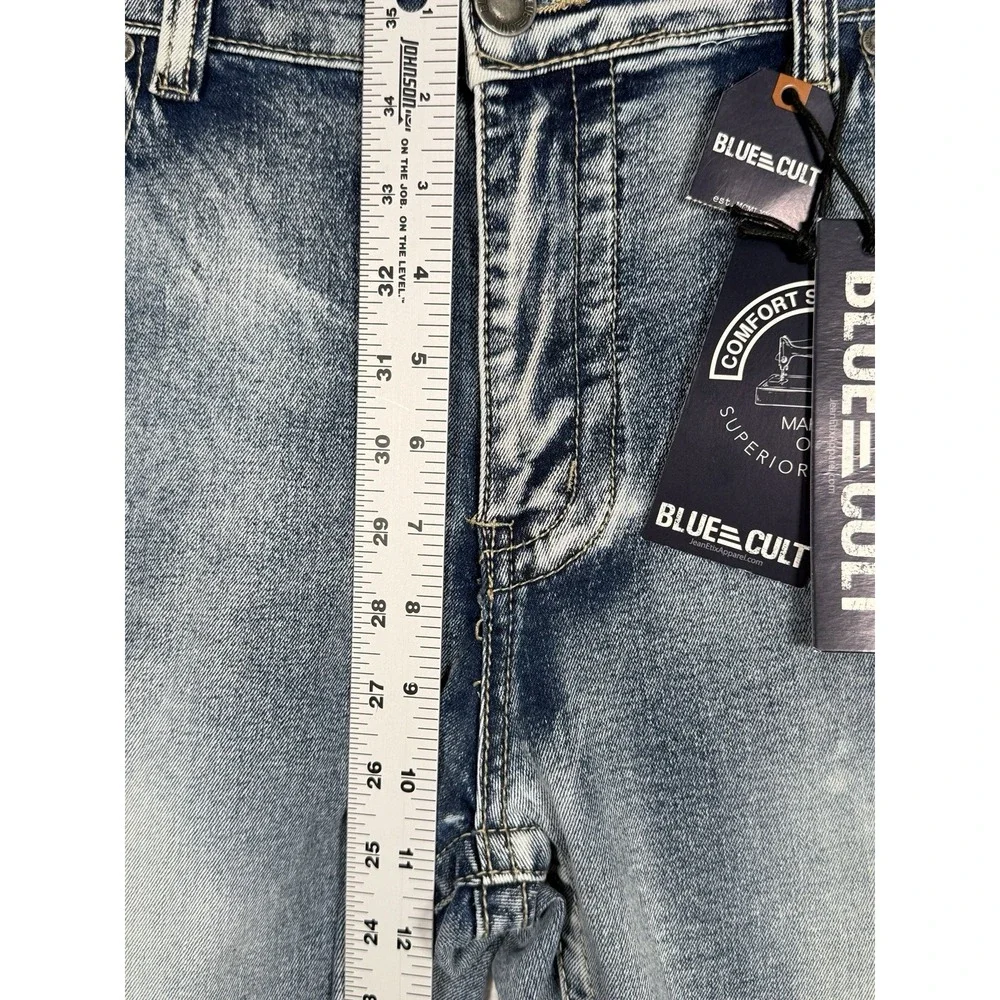 Blue Cult Tech Denim Mens Thick Stitch Jeans Fits 39x33 NWT (Tag 36) Bikercore